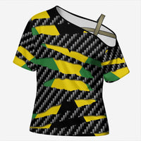 Jamaica Beast Cross Shoulder Shirt Ripped Flag Graphic - Wonder Print Shop