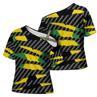 Jamaica Beast Cross Shoulder Shirt Ripped Flag Graphic - Wonder Print Shop
