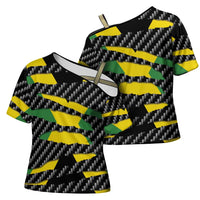 Jamaica Beast Cross Shoulder Shirt Ripped Flag Graphic - Wonder Print Shop