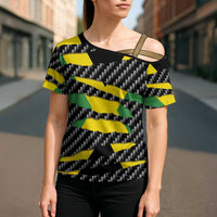Jamaica Beast Cross Shoulder Shirt Ripped Flag Graphic - Wonder Print Shop