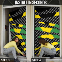 Jamaica Beast Door Cover Ripped Flag Graphic - Wonder Print Shop