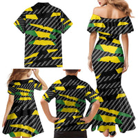 Jamaica Beast Family Matching Mermaid Dress and Hawaiian Shirt Ripped Flag Graphic - Wonder Print Shop