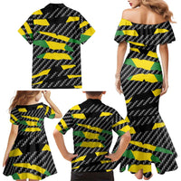 Jamaica Beast Family Matching Mermaid Dress and Hawaiian Shirt Ripped Flag Graphic - Wonder Print Shop
