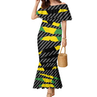 Jamaica Beast Family Matching Mermaid Dress and Hawaiian Shirt Ripped Flag Graphic - Wonder Print Shop