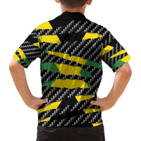 Jamaica Beast Family Matching Off The Shoulder Long Sleeve Dress and Hawaiian Shirt Ripped Flag Graphic - Wonder Print Shop