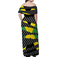 Jamaica Beast Family Matching Off Shoulder Maxi Dress and Hawaiian Shirt Ripped Flag Graphic - Wonder Print Shop
