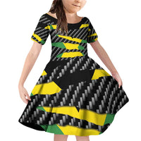 Jamaica Beast Family Matching Off Shoulder Short Dress and Hawaiian Shirt Ripped Flag Graphic - Wonder Print Shop