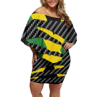 Jamaica Beast Family Matching Off Shoulder Short Dress and Hawaiian Shirt Ripped Flag Graphic - Wonder Print Shop
