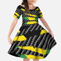 Jamaica Beast Family Matching Short Sleeve Bodycon Dress and Hawaiian Shirt Ripped Flag Graphic - Wonder Print Shop