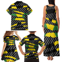 Jamaica Beast Family Matching Tank Maxi Dress and Hawaiian Shirt Ripped Flag Graphic - Wonder Print Shop