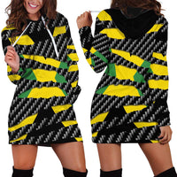 Jamaica Beast Hoodie Dress Ripped Flag Graphic - Wonder Print Shop