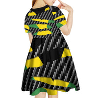 Jamaica Beast Kid Short Sleeve Dress Ripped Flag Graphic - Wonder Print Shop