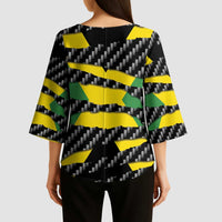 Jamaica Beast Kimono Sleeve Blouse Ripped Flag Graphic - Wonder Print Shop