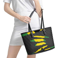 Jamaica Beast Leather Tote Bag Ripped Flag Graphic - Wonder Print Shop