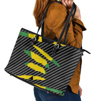 Jamaica Beast Leather Tote Bag Ripped Flag Graphic - Wonder Print Shop
