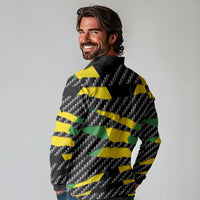Jamaica Beast Long Sleeve Polo Shirt Ripped Flag Graphic - Wonder Print Shop