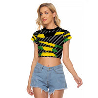 Jamaica Beast Raglan Cropped T Shirt Ripped Flag Graphic - Wonder Print Shop