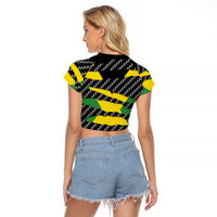Jamaica Beast Raglan Cropped T Shirt Ripped Flag Graphic - Wonder Print Shop