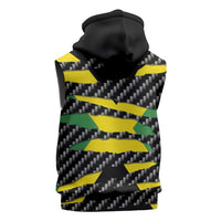 Jamaica Beast Sleeveless Zip Hoodie Ripped Flag Graphic - Wonder Print Shop