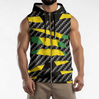 Jamaica Beast Sleeveless Zip Hoodie Ripped Flag Graphic - Wonder Print Shop