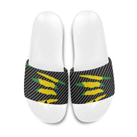 Jamaica Beast Slide Sandals Ripped Flag Graphic - Wonder Print Shop
