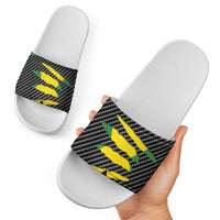 Jamaica Beast Slide Sandals Ripped Flag Graphic - Wonder Print Shop
