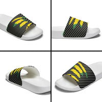 Jamaica Beast Slide Sandals Ripped Flag Graphic - Wonder Print Shop