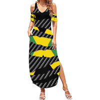 Jamaica Beast Summer Maxi Dress Ripped Flag Graphic - Wonder Print Shop