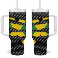 Jamaica Beast Tumbler With Handle Ripped Flag Graphic - Wonder Print Shop