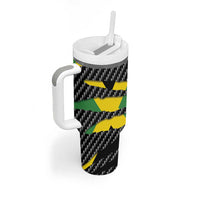 Jamaica Beast Tumbler With Handle Ripped Flag Graphic - Wonder Print Shop