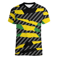 Jamaica Beast Women V-Neck T-Shirt Ripped Flag Graphic - Wonder Print Shop