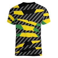 Jamaica Beast Women V-Neck T-Shirt Ripped Flag Graphic - Wonder Print Shop