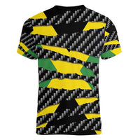 Jamaica Beast Women V-Neck T-Shirt Ripped Flag Graphic - Wonder Print Shop