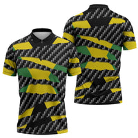 Jamaica Beast Zipper Polo Shirt Ripped Flag Graphic - Wonder Print Shop