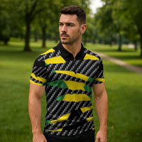 Jamaica Beast Zipper Polo Shirt Ripped Flag Graphic - Wonder Print Shop