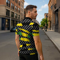Jamaica Beast Zipper Polo Shirt Ripped Flag Graphic - Wonder Print Shop