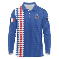 Custom World Football 2026 France Long Sleeve Polo Shirt Les Bleus Road To Champions - Wonder Print Shop