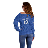 Custom World Football 2026 France Off Shoulder Sweater Les Bleus Road To Champions - Wonder Print Shop