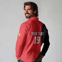 Custom World Football 2026 Belgium Long Sleeve Polo Shirt Red Devils Go Champions - Wonder Print Shop