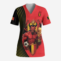 Custom World Football 2026 Belgium Scrub Top Red Devils Go Champions - Wonder Print Shop