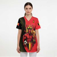 Custom World Football 2026 Belgium Scrub Top Red Devils Go Champions - Wonder Print Shop