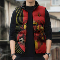 Custom World Football 2026 Belgium Sleeveless Puffer Jacket Red Devils Go Champions - Wonder Print Shop