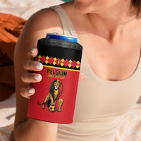 Custom World Football 2026 Belgium 4 in 1 Can Cooler Tumbler Belgian Lion Go Champions - Wonder Print Shop