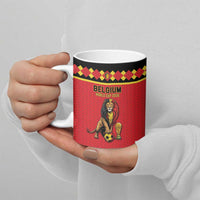 Custom World Football 2026 Belgium Ceramic Mug Belgian Lion Go Champions - Wonder Print Shop
