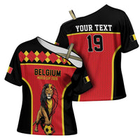 Custom World Football 2026 Belgium Cross Shoulder Shirt Belgian Lion Go Champions - Wonder Print Shop