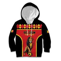 Custom World Football 2026 Belgium Kid Hoodie Belgian Lion Go Champions - Wonder Print Shop