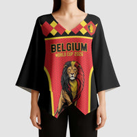 Custom World Football 2026 Belgium Kimono Sleeve Blouse Belgian Lion Go Champions - Wonder Print Shop