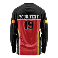 Custom World Football 2026 Belgium Long Sleeve Shirt Belgian Lion Go Champions - Wonder Print Shop