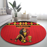 World Football 2026 Belgium Round Carpet Belgian Lion Go Champions - Wonder Print Shop