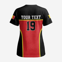 Custom World Football 2026 Belgium Scrub Top Belgian Lion Go Champions - Wonder Print Shop
